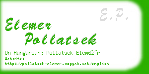 elemer pollatsek business card